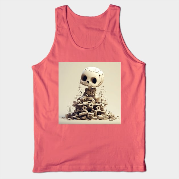 A dead preppy skeleton on a pile of machine parts Tank Top by MilkyBerry